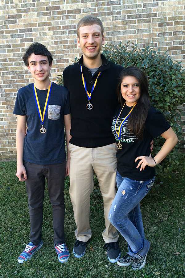 Jeffrey Holland, Camden Leleux and Izzy Echartea placed in Journalism at the UIL meet this past weekend. 