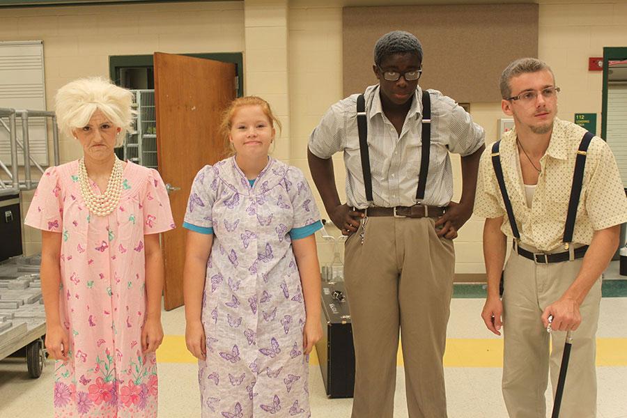Band members embrace their elderly side on Generation Day. 