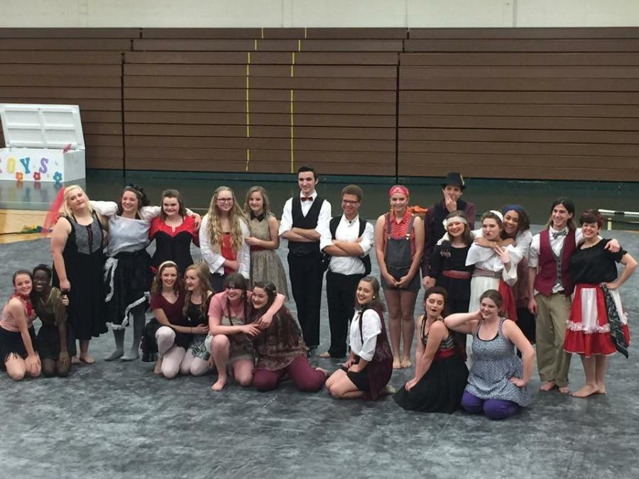 The LCM Winter Guard performed for the community on Saturday night. 