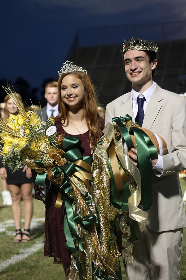 Senior Sydney Pierce and Jeffrey Holland are crowned the 2015 Homecoming King and Queen. 