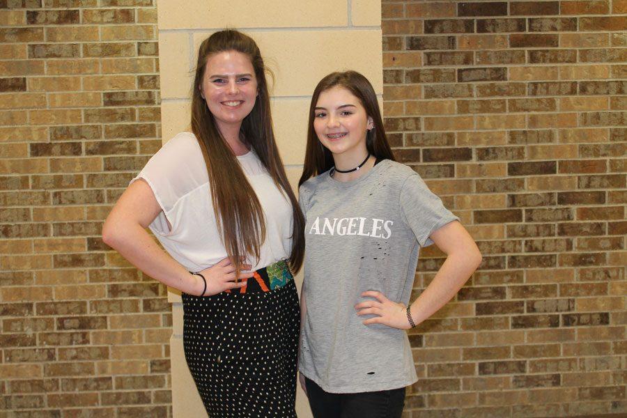 JoLynn Homin and Sydney Bowman placed in journalism events at the Port-Neches Groves  practice UIL meet.