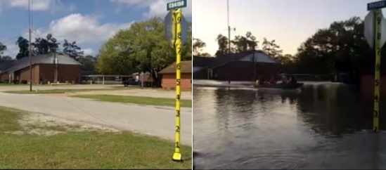 Before and after of the 2016 Deweyville flood