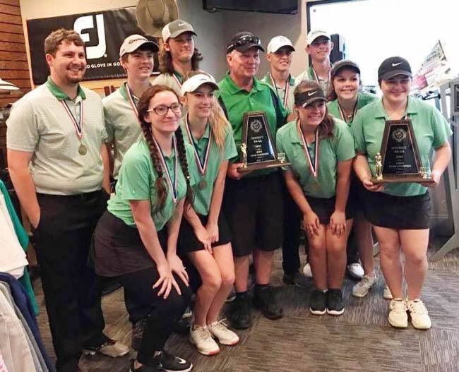 The boys and girls golf teams both won district championships. 