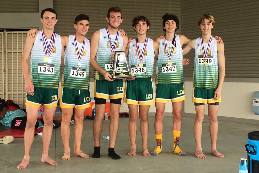 The boys cross country team placed first at the District meet and advanced to Regionals. 