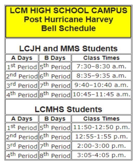 The high school has recently switched to a block schedule. 