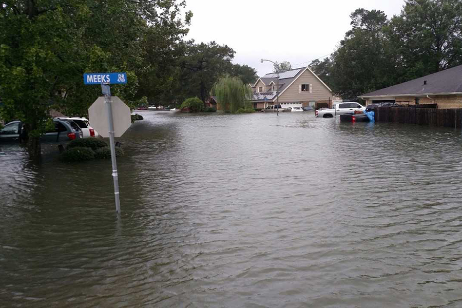 Math teacher Elizabeth LeBouefs street and home were under water during Tropical Storm Harvey. 