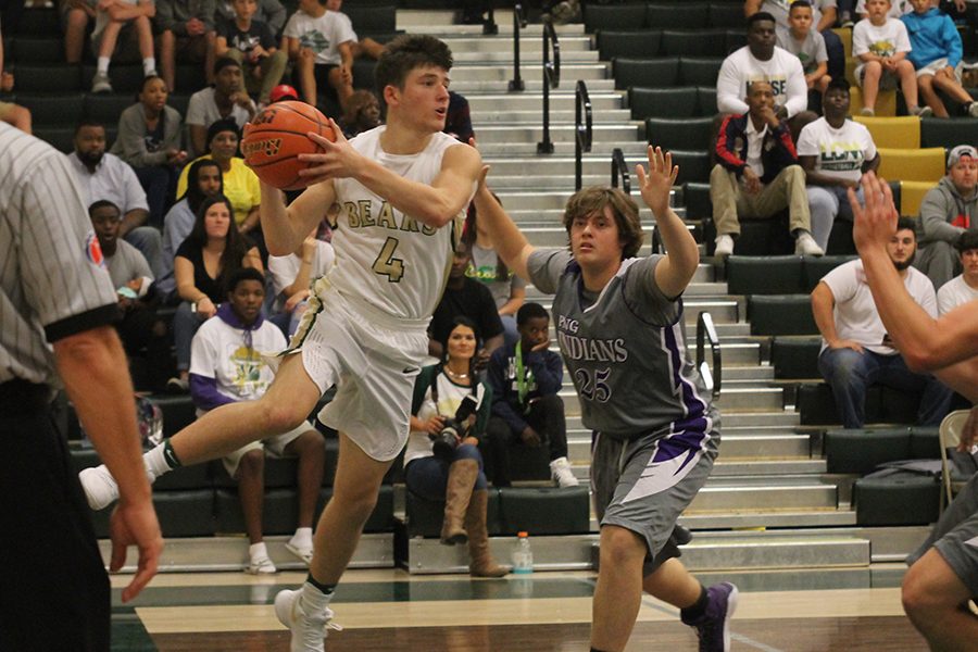 Senior Cole Frost looks for an open pass during a match-up against PNG. 