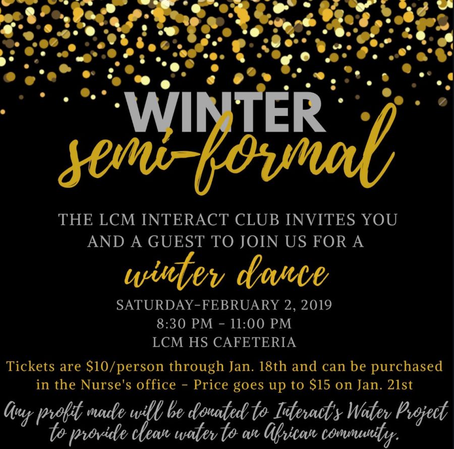 Interact Club will host the schools first Winter Formal on Feb. 2. 