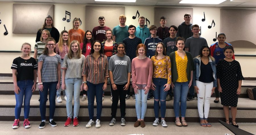 Several choir students advanced to the State level of competition. 
