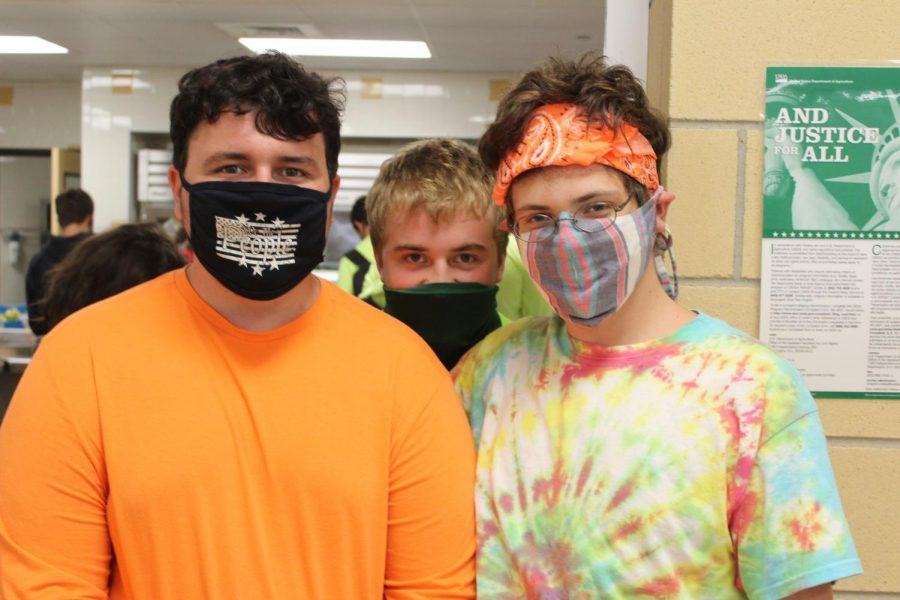 Students decked out in neon for one of the Homecoming week dress-up days. 