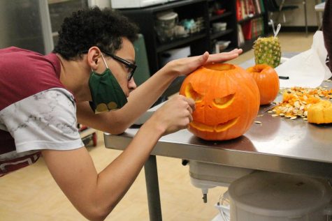 Mrs. Briggs culinary class held a pumpkin carving contest. 