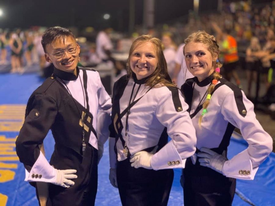 This years drum majors are Michael Vu, Kaylee Potter, and Matalyn Hill. 