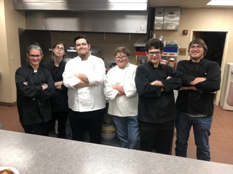 Culinary teacher Rochelle Briggs and her students recently catered their first event of the year. Pictured from left to right are: Rochelle Briggs, Laurrie McBride, Caleb Adams, Trace Hollifield, Joseph Adams, and Justin James. 