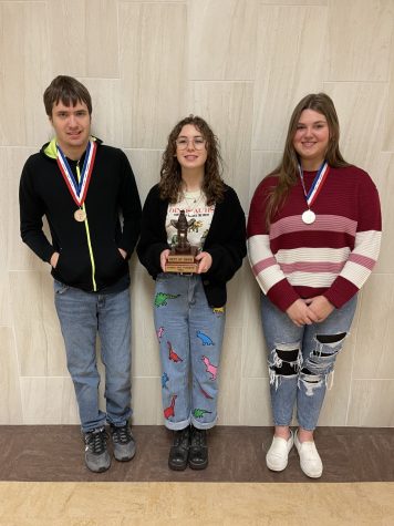 Pictured from left to right are Colby Ortega (Gold Medal winner), Alex Fenton (Best of Show winner), and Hannah Tait (Gold Medal winner). 