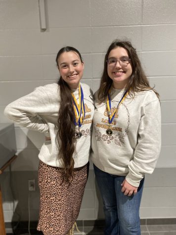 Sophomores Gabrielle Moore and Rayna Christy helped the Journalism team place 1st overall. 