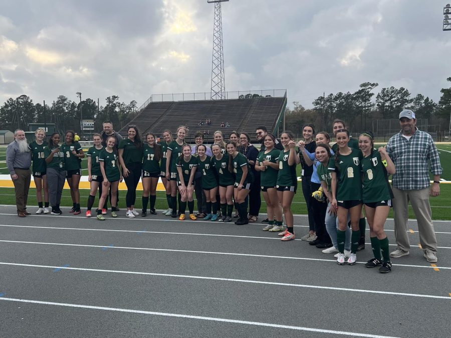 Members of the Lady Bear Soccer team each chose a teacher to be recognized before Tuesday nights game against Silsbee. 