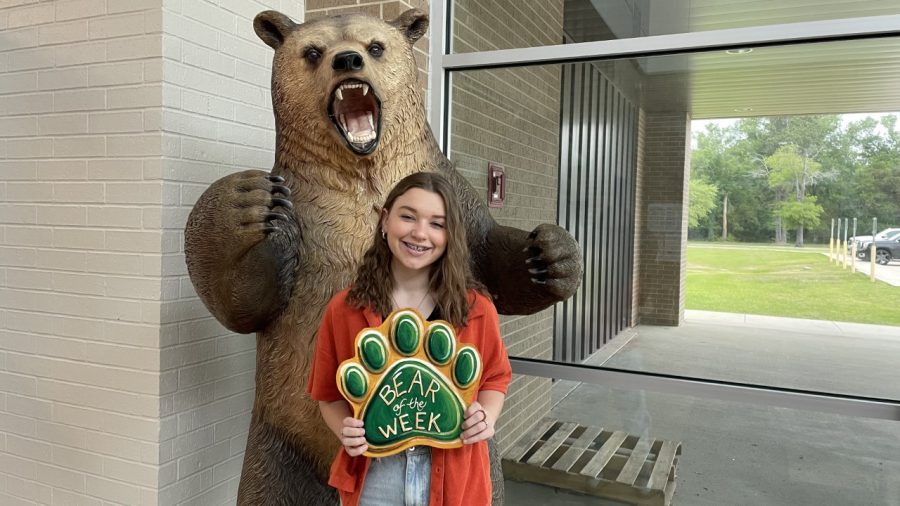 Senior Bailee Rogers leads two organizations this year: Bear Believers and the yearbook staff. 