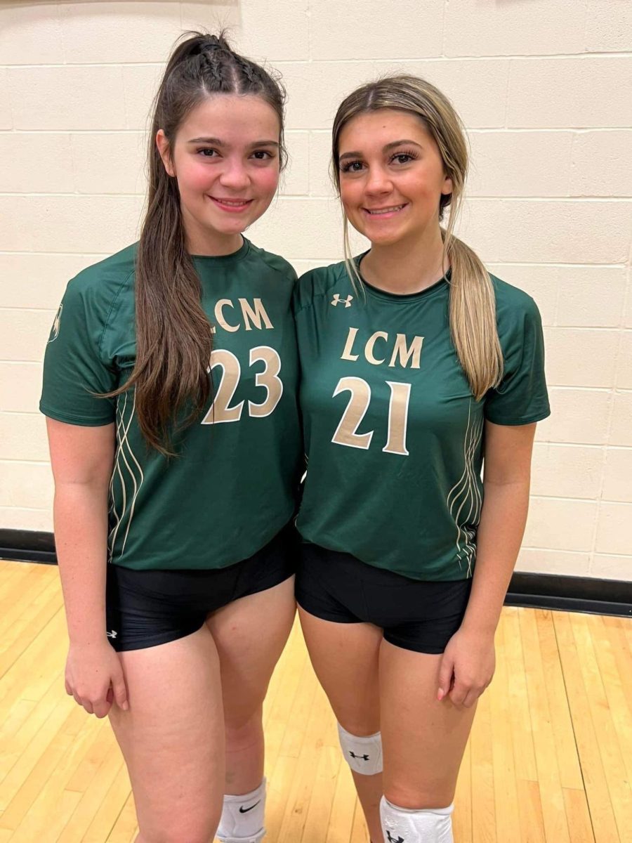 Sisters Addison Russell (left) and Ella Russell (right) got the chance to play on the same volleyball team this season. 
