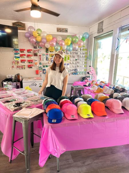 Senior Ava Rambo makes and sells her own personalized hats. 