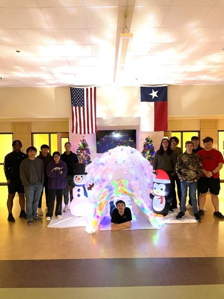 The engineering students designed and created this igloo to be enjoyed by all students and staff. 