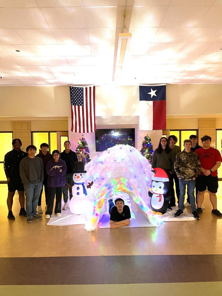 The engineering students designed and created this igloo to be enjoyed by all students and staff. 