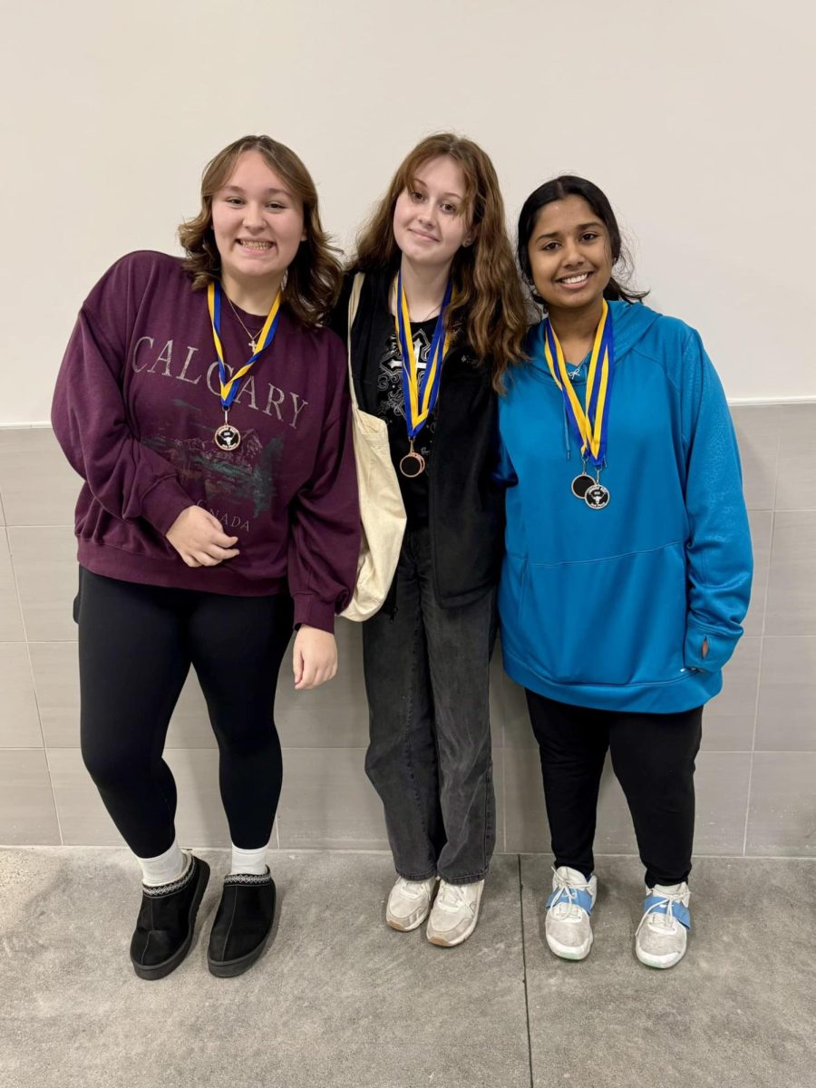 Pictured from left to right are Laken Hardy, Laura Hughes, and Jannath Bhojani. 